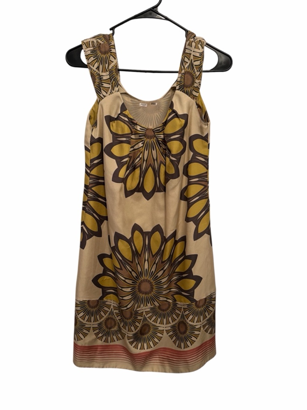 VINCE 100% Silk Dress Medallion Sleeveless Mini Fully Lined Multicolor Size xs
